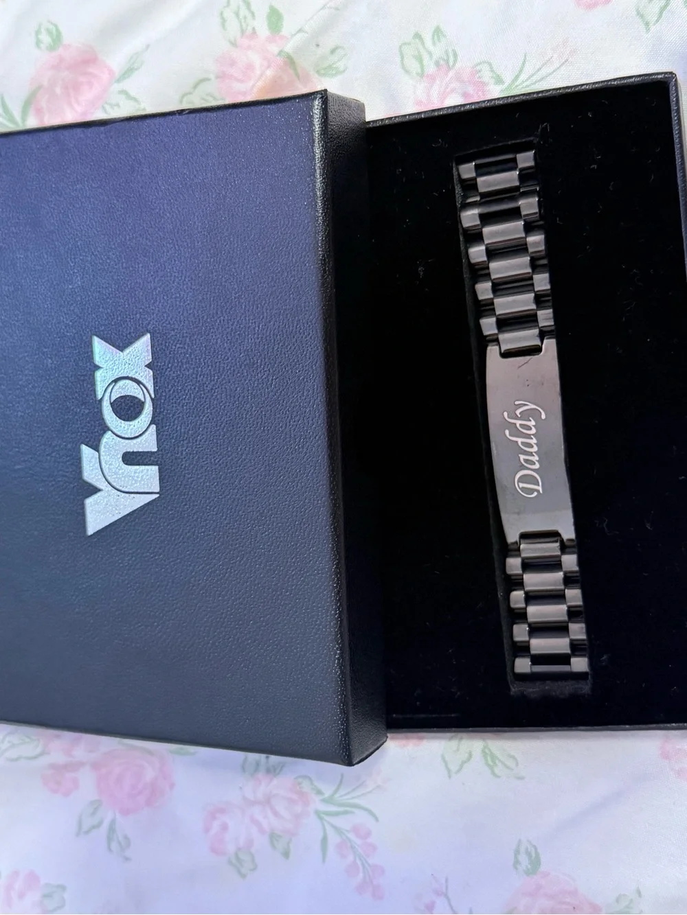 Personalized Stainless Steel 'Daddy' ID Bracelet - Black